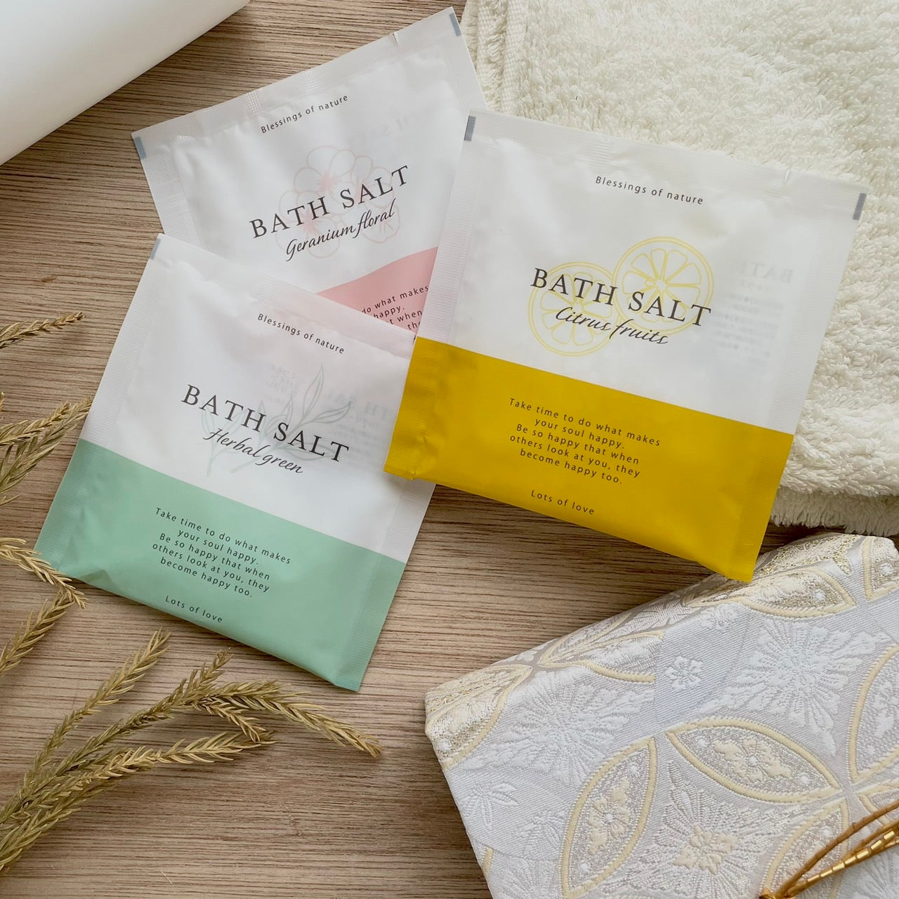 【ギフトセット】バスソルト3種西陣織箱セット