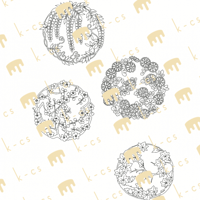 西陣図案 塗り絵ノート【1】